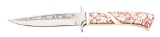GEORGE HERRON CUSTOM KNIFE SCRIMSHAWED BY KEN HUNT.