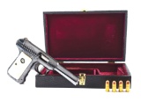 (C) FACTORY ENGRAVED SAVAGE MODEL 1907 SEMI-AUTOMATIC HANDGUN, CASED, WITH PEARL GRIPS, EX-BROWER CO