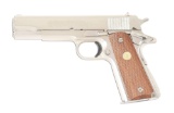 (M) NICKEL FINISHED COLT MARK IV SERIES 70 SEMI-AUTOMATIC PISTOL.