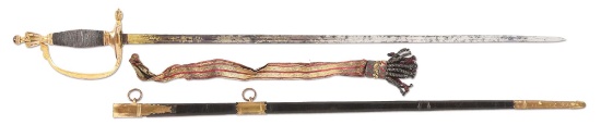 BRITISH PATTERN 1796 INFANTRY NC OFFICER'S SWORD WITH SCABBARD KNOT.