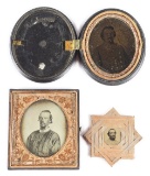 LOT OF 3: US CIVIL WAR IMAGES, CONFEDERATE OFFICER.