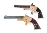(A) LOT OF 2: MERWIN & BRAY MODEL SURE THING AND SINGLE SHOT DERRINGER.