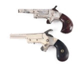 (A) LOT OF 2: NORWICH FALLS PISTOL CO. TIGER AND UNION SINGLE SHOT DERRINGERS.