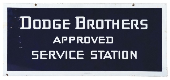 DODGE BROTHERS APPROVED SERVICE PORCELAIN SERVICE STATION SIGN.