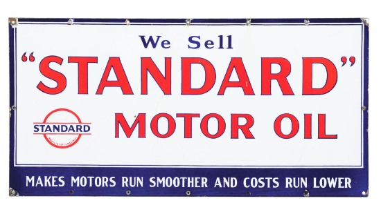 WE SELL STANDARD MOTOR OIL PORCELAIN SERVICE STATION SIGN.