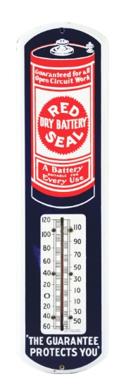 RED SEAL PORCELAIN THERMOMETER SIGN.