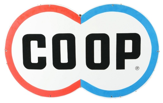 CO-OP PORCELAIN SERVICE STATION SIGN.