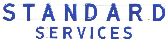 STANDARD SERVICES PORCELAIN SERVICE STATION CHANNEL LETTERS.
