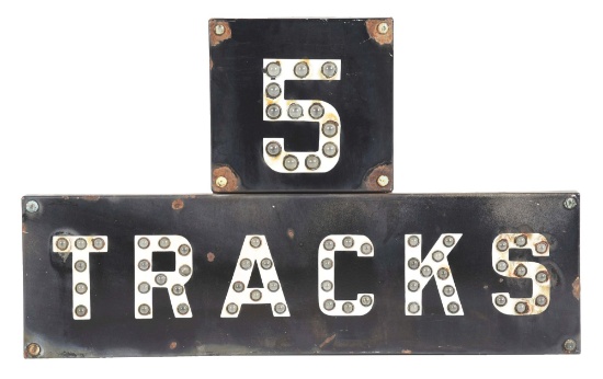 RAILROAD CROSSING TRACK NUMBER SIGN.