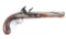 (A) AN EXTREMELY ATTRACTIVE PHILIP CREAMER FLINTLOCK PISTOL WITH SILVER INLAYS AND COPPER BANDS, EX.