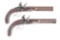 (A) AN EXCELLENT PAIR OF HIGH QUALITY JAMES HASLETT SILVER MOUNTED FLINTLOCK PISTOLS.