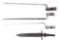 LOT OF 4: 18TH CENTURY BAYONETS.