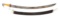 STATELY EAGLE HEAD HORSEMAN'S SABER WITH LEATHER SCABBARD.