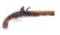 (A) ROBERT HODGSON FLINTLOCK PISTOL WITH BRASS BARREL AND SILVER MOUNTS, HALLMARKED FOR CHARLES FREE