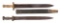 LOT OF 2: CONFEDERATE CS QUILLON ARTILLERY SHORT SWORD AND DAMAGED US AMES 1832 ARTILLERY SHORT SWOR