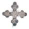 VERY PRETTY MARYLAND BOTTONY CROSS WITH FACETED EDGE AND STARBURSTS.