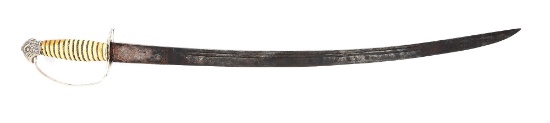 SILVER HILTED MARYLAND EAGLE POMMEL SWORD WITH PATRIOTIC BLADE INSCRIBED "FOR MY COUNTRY".