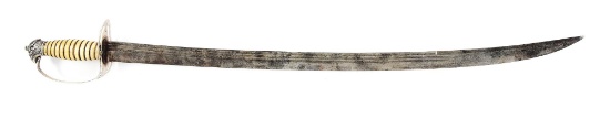 WILLIAM BALL HALLMARKED SILVER HILTED MARYLAND EAGLE POMMEL SABER.