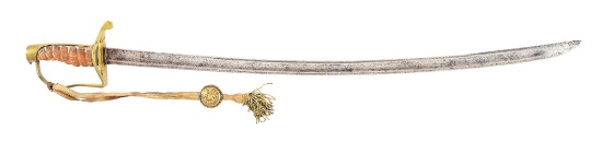 WAR OF 1812 ENLISTED MAN'S CAVALRY SABER ATTRIBUTED TO MOSES LUGENBEEL.