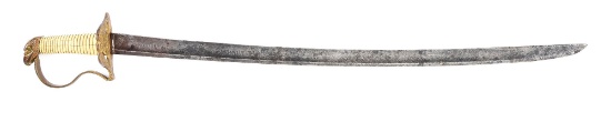 STANDISH BARRY MARKED EAGLE HEAD SWORD WITH AMERICAN LIGHT HORSE INSCRIBED BLADE.