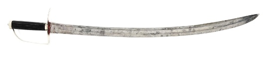 EARLY 19TH CENTURY JOHN LYNCH HALLMARKED SILVER HILTED SABER.