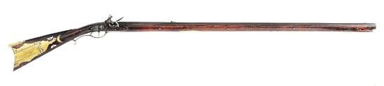 (A) INSCRIBED 1811 DATED FLINTLOCK KENTUCKY RIFLE SIGNED M. SCHROYER.