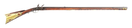 (A) FLINTLOCK KENTUCKY RIFLE SIGNED H. KOCH.