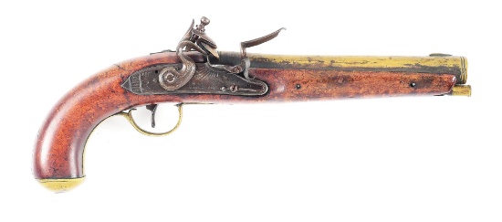 (A) JOHN GONTER BRASS BARRELED KENTUCKY FLINTLOCK PISTOL.
