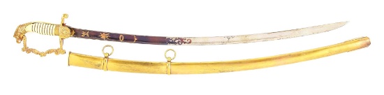 MARYLAND MILITIA CAVALRY OFFICER’S EAGLE HEAD SABER, 1846 COMMISSION, AND DOCUMENTS OF CAPTAIN MATTH