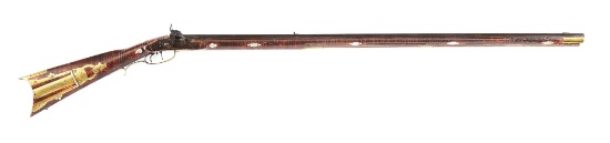 (A) PERCUSSION KENTUCKY RIFLE SIGNED J. H. JOHNSTON.
