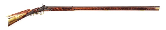 (A) GRAIN PAINTED PERCUSSION KENTUCKY RIFLE MARKED B EBERT.