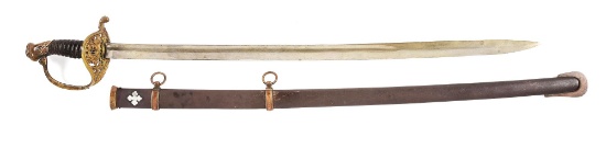 HISTORIC CIVIL WAR KRAFT, GOLDSCHMIDT, AND KRAFT IDENTIFIED CONFEDERATE MARINE CORPS OFFICER’S SWORD
