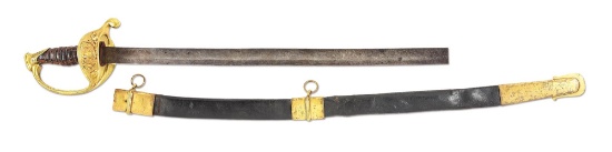 DUFILHO PRESENTATION STAFF AND FIELD OFFICER’S SWORD PRESENTED TO CAPTAIN GEORGE GEIGER, JEFFERSON F