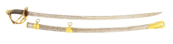 PRESENTATION GRADE MODEL 1840 CAVALRY SABER PRESENTED TO CAPTAIN CHARLES M. SCHAD, 3RD MARYLAND, WOU