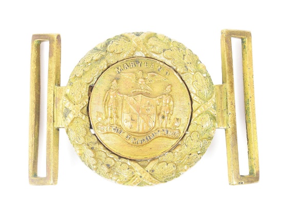 SUPERB MARYLAND 2-PIECE OFFICER'S BUCKLE OF CAPTAIN JOHN EAGER HOWARD.