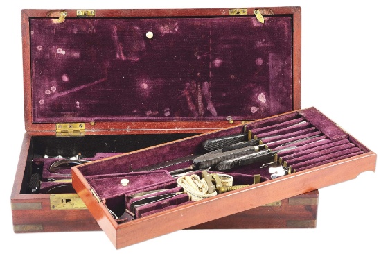 CASED OPERATING SET OF SURGEON F.W. PATTERSON, 17TH MISSISSIPPI, BARKSDALE’S BRIGADE AT GETTYSBURG.