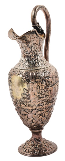 S. KIRK & SON SILVER EWER PRESENTED TO CAPTAIN WILLIAM THOMAS MAGRUDER, ''FOUGHT FOR THE UNION, DIED