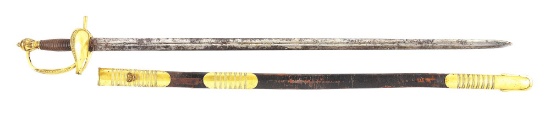 US 1834 PATTERN OFFICER’S SWORD OF MARYLAND GENERAL TENCH TILGHMAN.