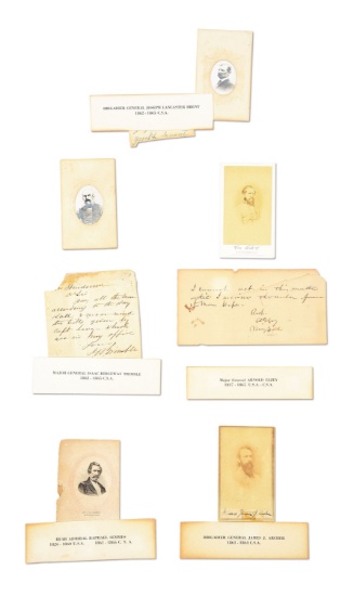 LOT OF 5: CIVIL WAR CONFEDERATE SIGNATURES AND CDVS.