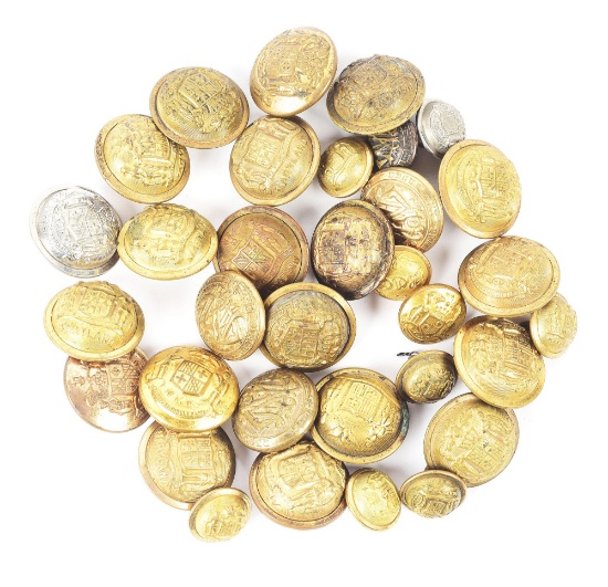LARGE LOT OF MARYLAND STATE SEAL BUTTONS BY VARIOUS MANUFACTURERS.