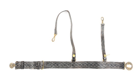 US CIVIL WAR PERIOD MARYLAND OFFICERS BELT WITH TWO-PIECE BUCKLE.