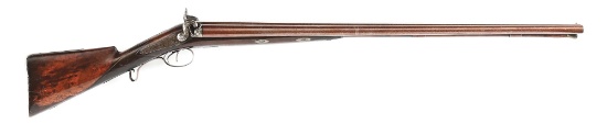 (A) ARTHUR BAXTER OF BALTIMORE, MARYLAND 6 BORE PERCUSSION SIDE BY SIDE SHOTHGUN.