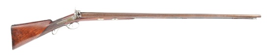 (A) CHARLES C. O'BRIEN PERCUSSION SIDE BY SIDE SHOTGUN.