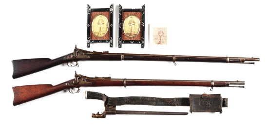 (A) LOT OF 2: PAIR OF SPRINGFIELD MODEL 1866 ALLIN CONVERSION AND MODEL 1870 TRAPDOOR RIFLES WITH BR