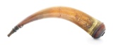 WELL PUBLISHED SCREW-TIP POWDER HORN OF JNO. MCCOMAS MARKED BALTIMORE TOWN.