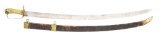 AMERICAN RE-HILTED LION POMMEL SABER WITH SCABBARD.
