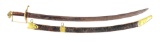 MARYLAND MARKED BRASS HILTED MOUNTED ARTILLERY SABER ATTRIBUTED TO JAMES PIPER, UNITED MARYLAND ARTI