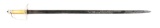 DOCUMENTED WILLIAM BALL MARKED SILVER HILTED PILLOW POMMEL SWORD WITH ROSE BLADE.