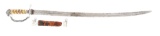 BALTIMORE STYLE EAGLE HEAD POMMEL CUTTOE WITH DEMPSEY MARKED BLADE AND PARTIAL SCABBARD.