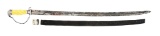 EARLY BALTIMORE STYLE SILVER HILTED EAGLE HEAD POMMEL SWORD WITH LEATHER SCABBARD.
